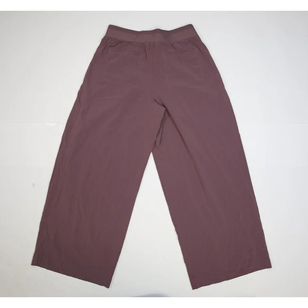 Athleta Pants Womens 12 Purple Wide Leg Ankle Stretch Travel Lightweight Pleated - Picture 5 of 9